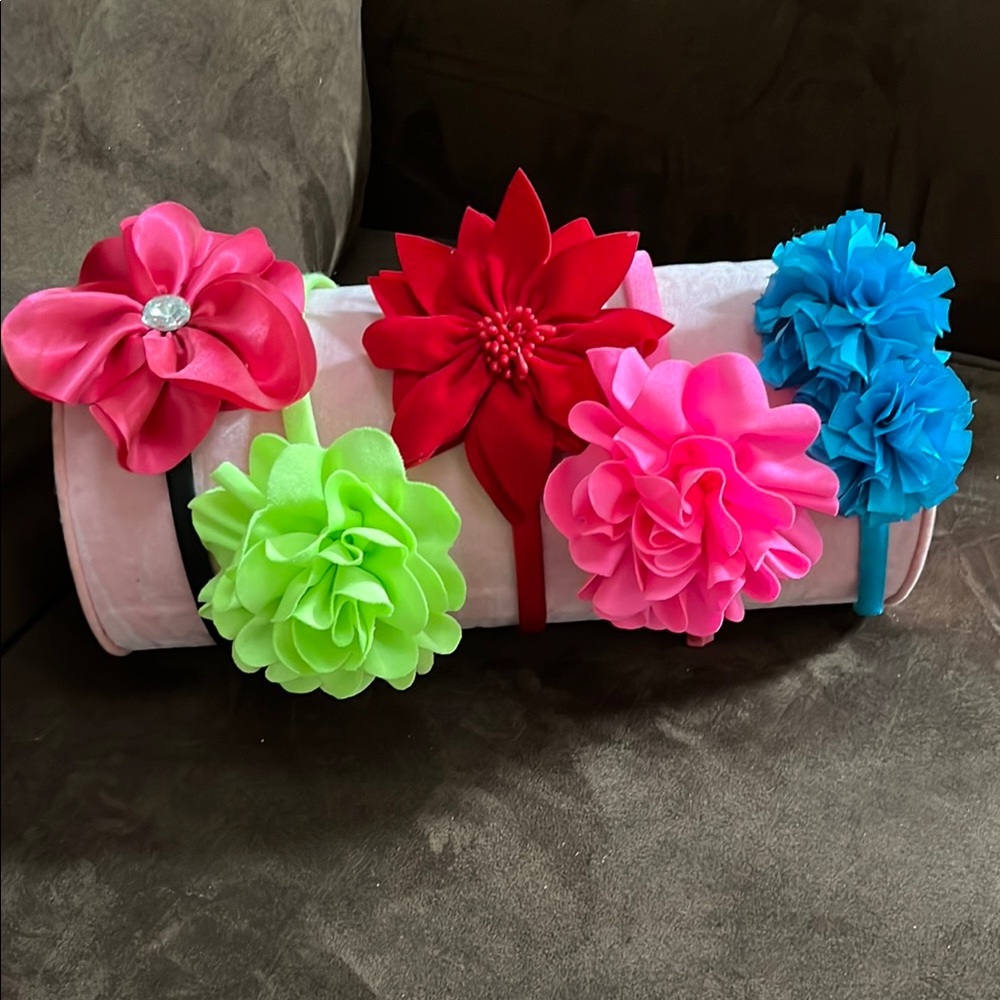 Colorful Floral Kids Headband Set